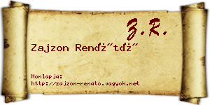 Zajzon Renátó névjegykártya