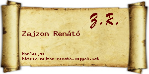 Zajzon Renátó névjegykártya